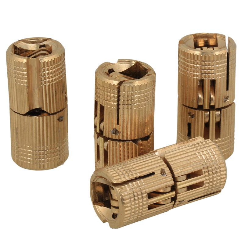 Doublelife 4PCS Hidden Invisible Concealed Copper Barrel Hinge 12mm for DIY Wooden Door (12mm) â€¦ - Image 1